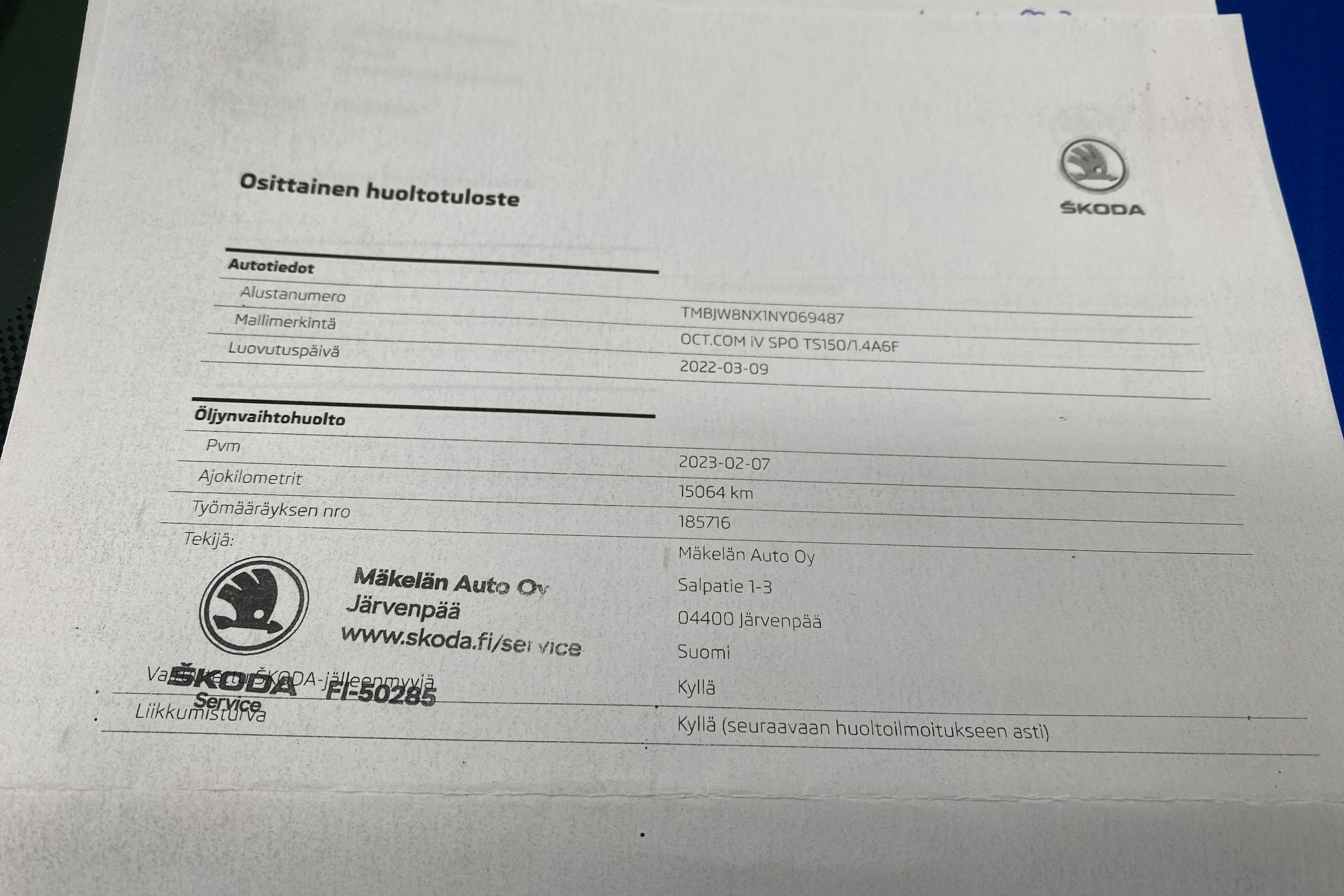 sininen Skoda Octavia 2022 kuva 40.