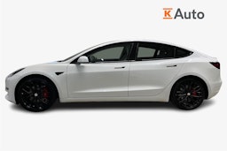 Valkoinen Tesla Model 3 2019 kuva 6.