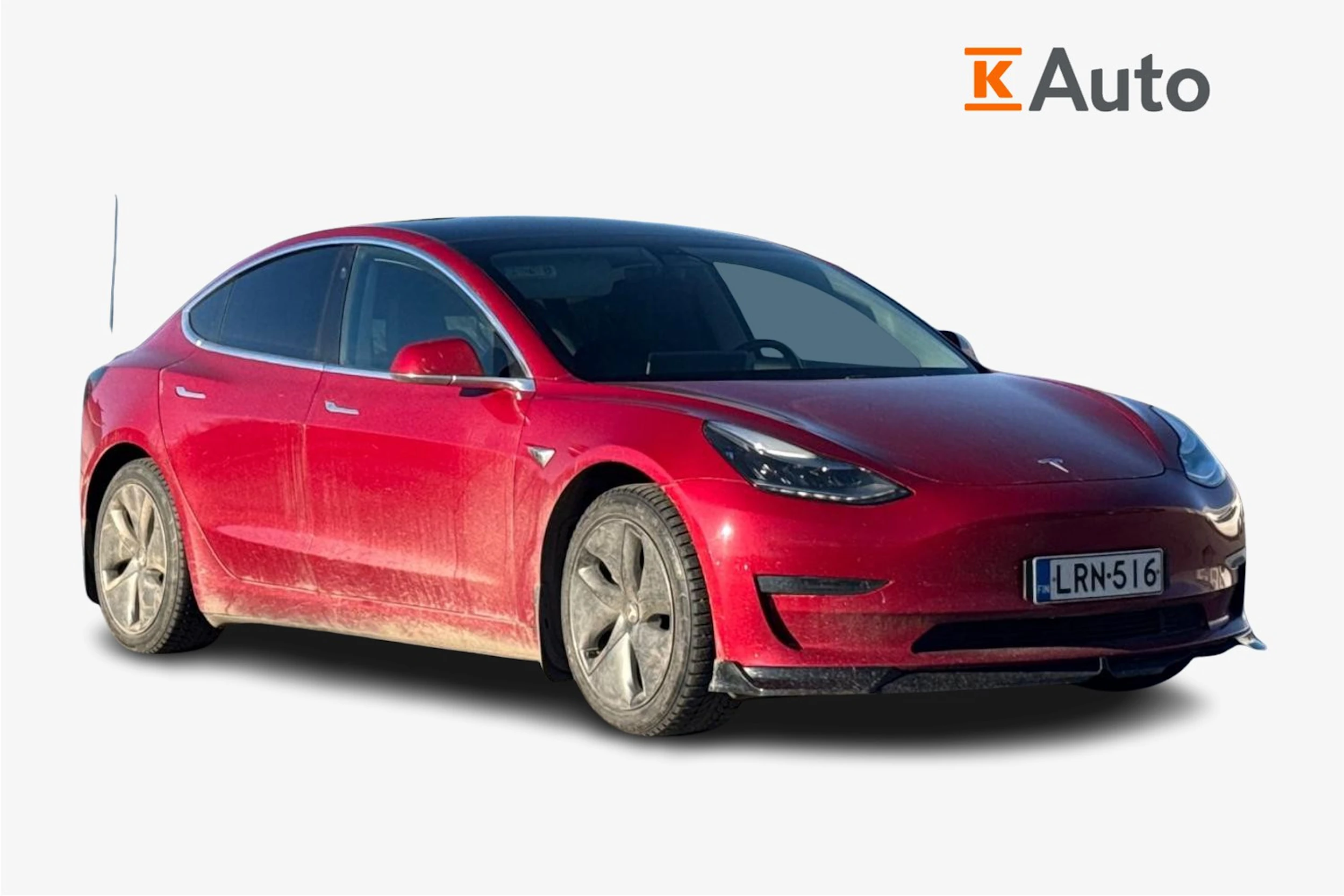 punainen Tesla Model 3 2019 kuva 1.