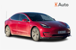 punainen Tesla Model 3 2019 kuva 1.