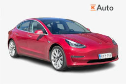 punainen Tesla Model 3 2019 kuva 1.