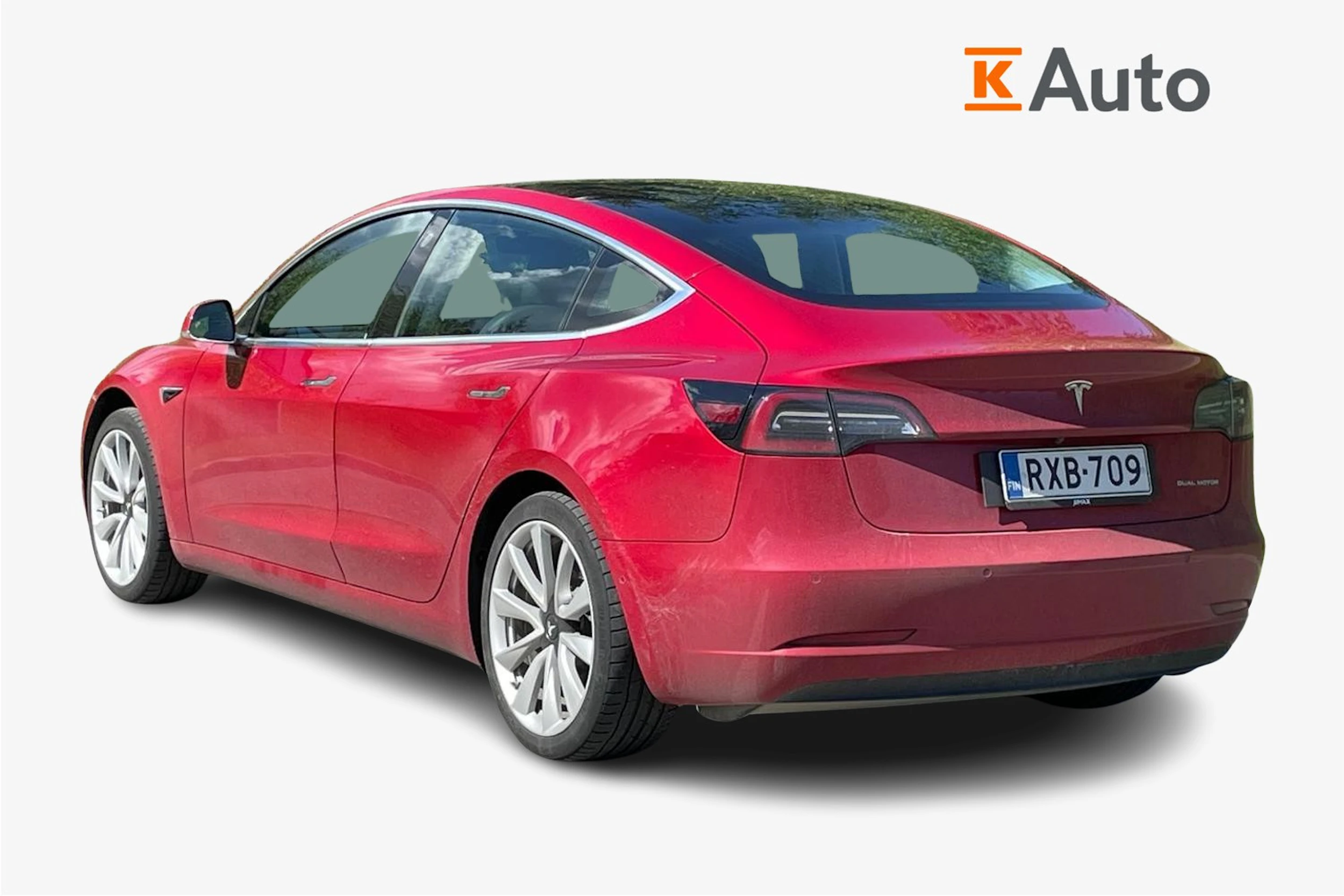 punainen Tesla Model 3 2019 kuva 2.