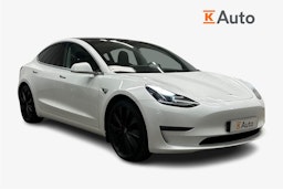 valkoinen Tesla Model 3 2020 kuva 1.