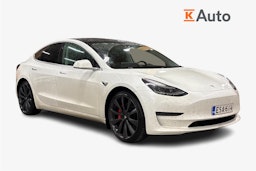 valkoinen Tesla Model 3 2020 kuva 1.