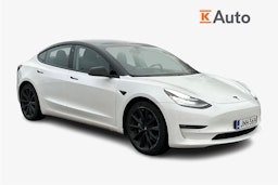 Valkoinen Tesla Model 3 2020 kuva 1.