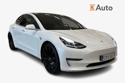 valkoinen Tesla Model 3 2020 kuva 1.
