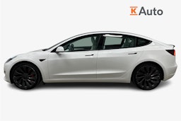 valkoinen Tesla Model 3 2021 kuva 6.