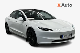 valkoinen Tesla Model 3 2024 kuva 1.