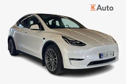 valkoinen Tesla Model Y 2021 kuva 1.