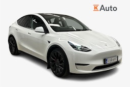 valkoinen Tesla Model Y 2022 kuva 1.
