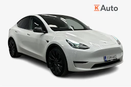 valkoinen Tesla Model Y 2022 kuva 1.