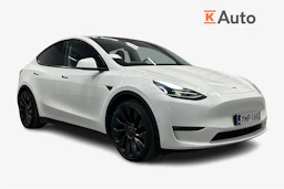 valkoinen Tesla Model Y 2022 kuva 1.