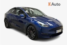 sininen Tesla Model Y 2023 kuva 1.