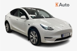 valkoinen Tesla Model Y 2023 kuva 1.