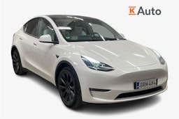 valkoinen Tesla Model Y 2023 kuva 1.