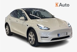 valkoinen Tesla Model Y 2023 kuva 1.