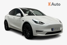 valkoinen Tesla Model Y 2023 kuva 1.