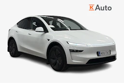 valkoinen Tesla Model Y 2025 kuva 1.