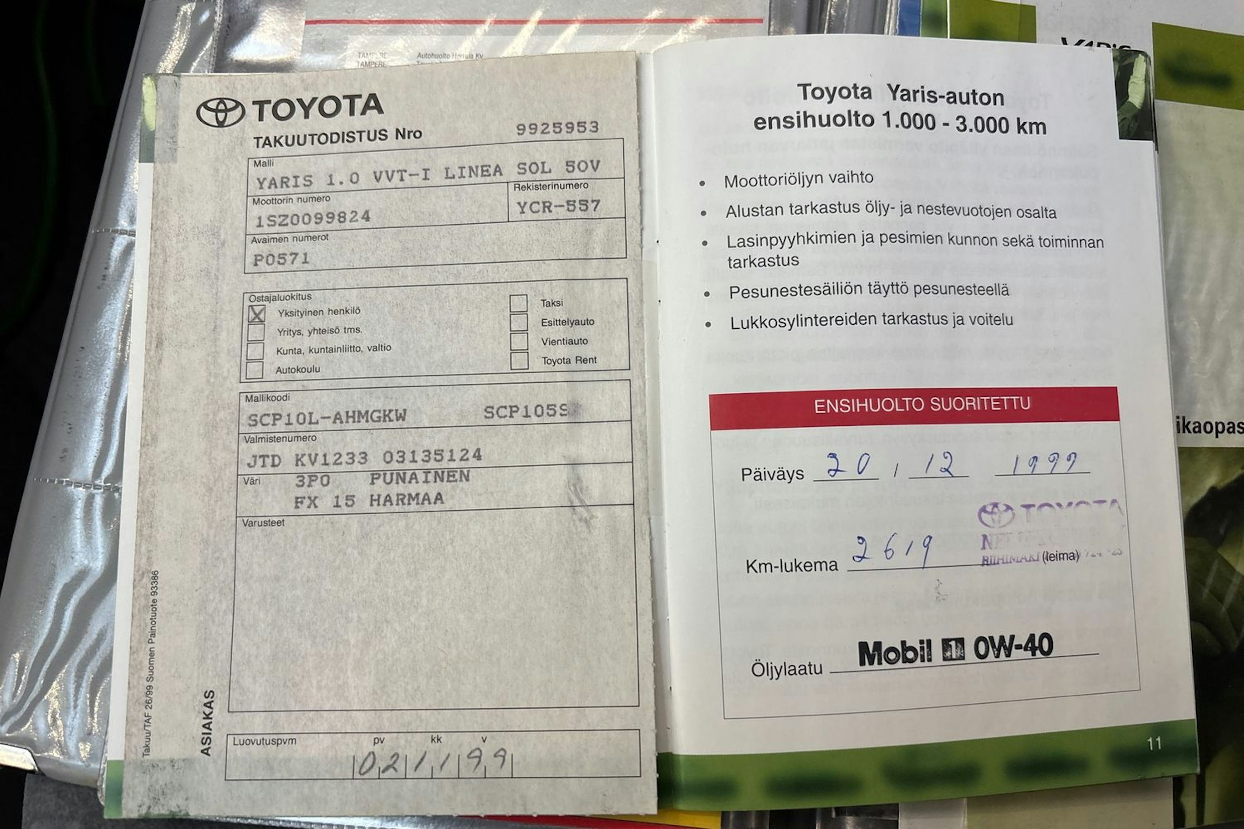 Punainen Toyota Yaris 1999 kuva 30.