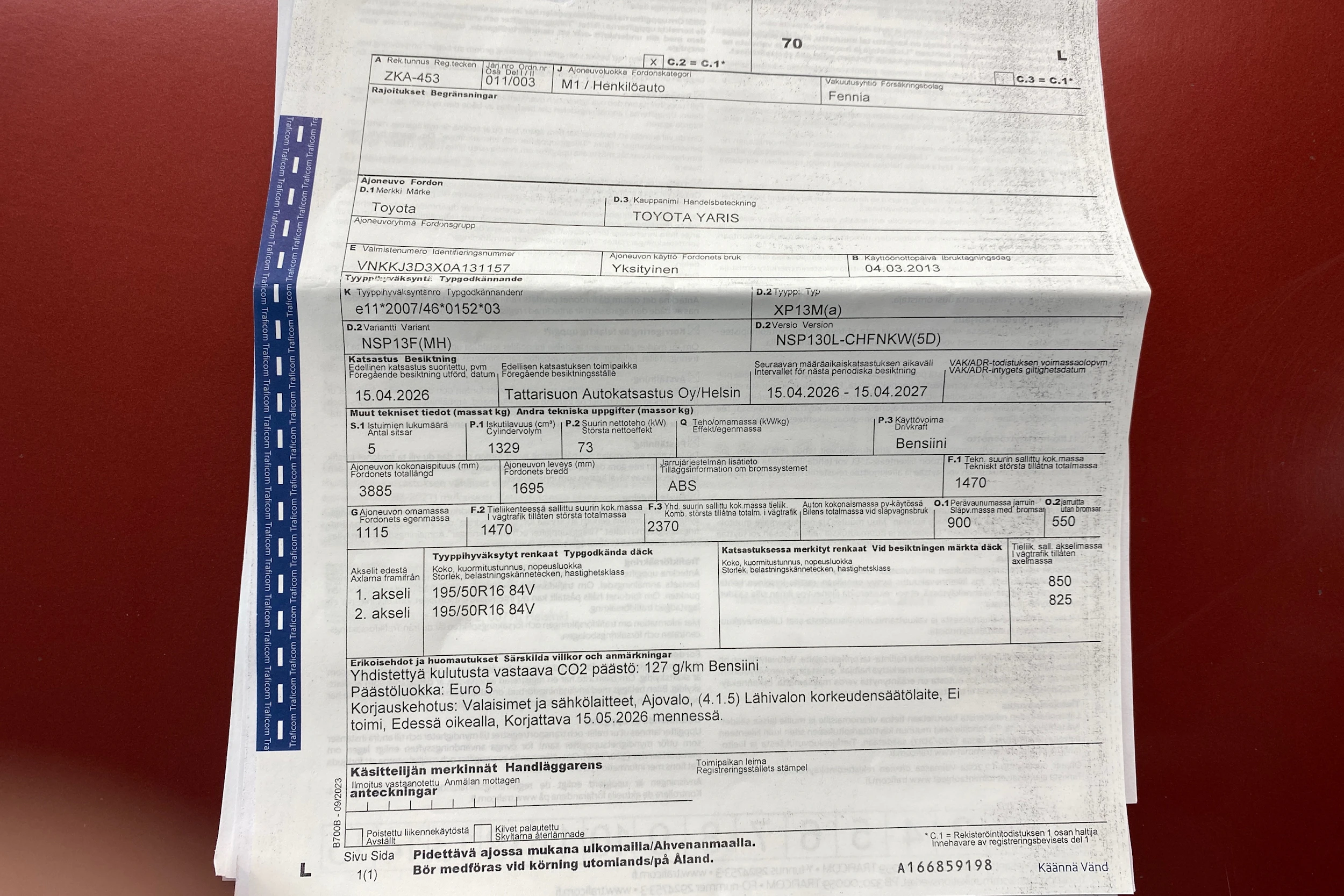 punainen Toyota Yaris 2013 kuva 26.