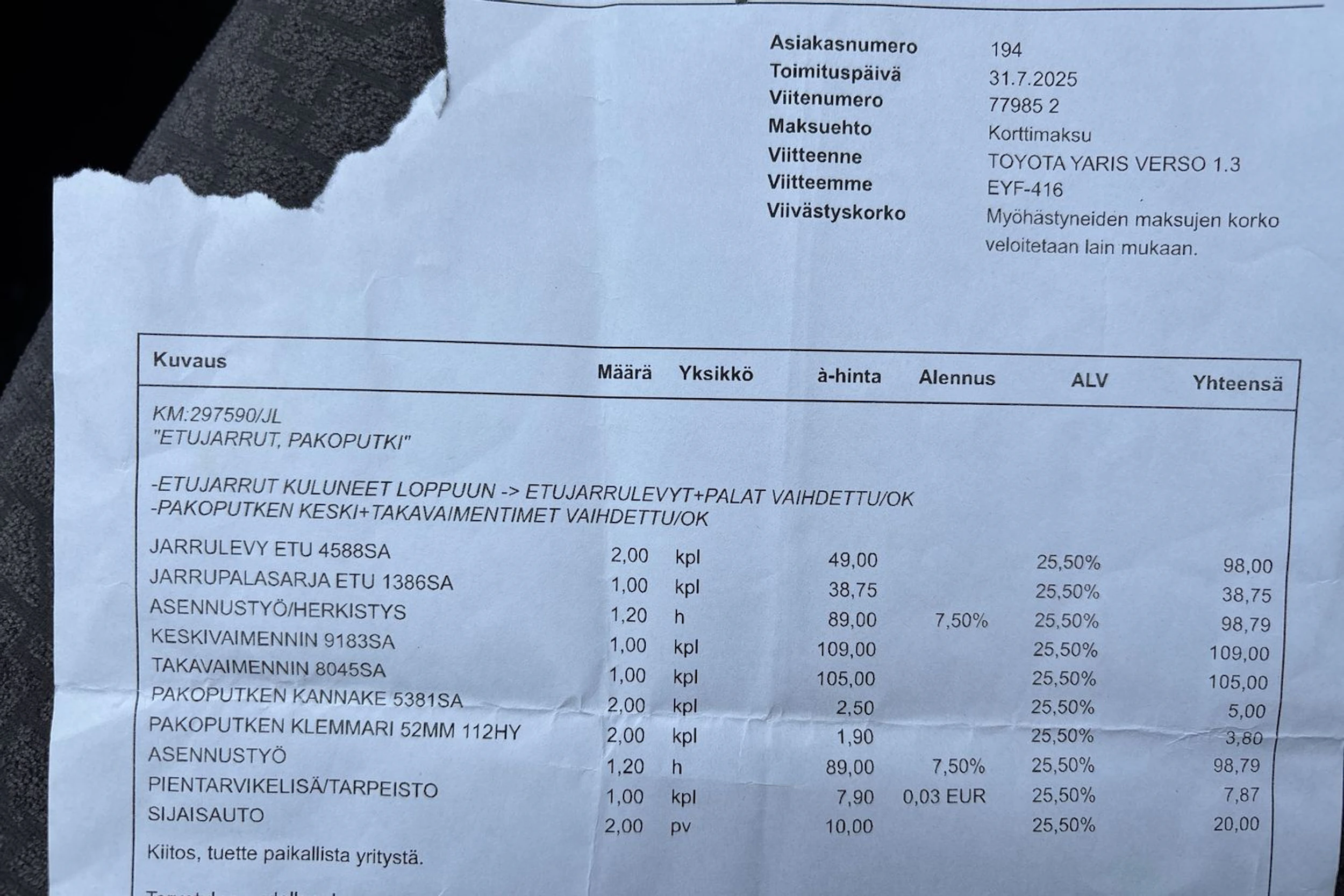 punainen Toyota Yaris Verso 2000 kuva 39.