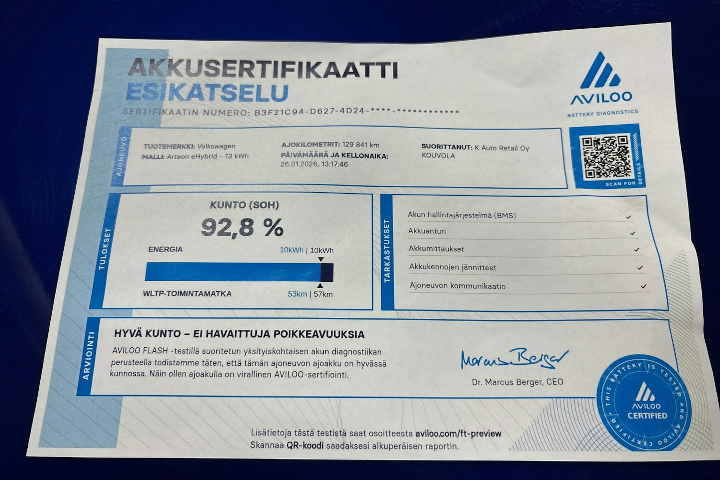 Sininen Volkswagen Arteon 2023 kuva 34.