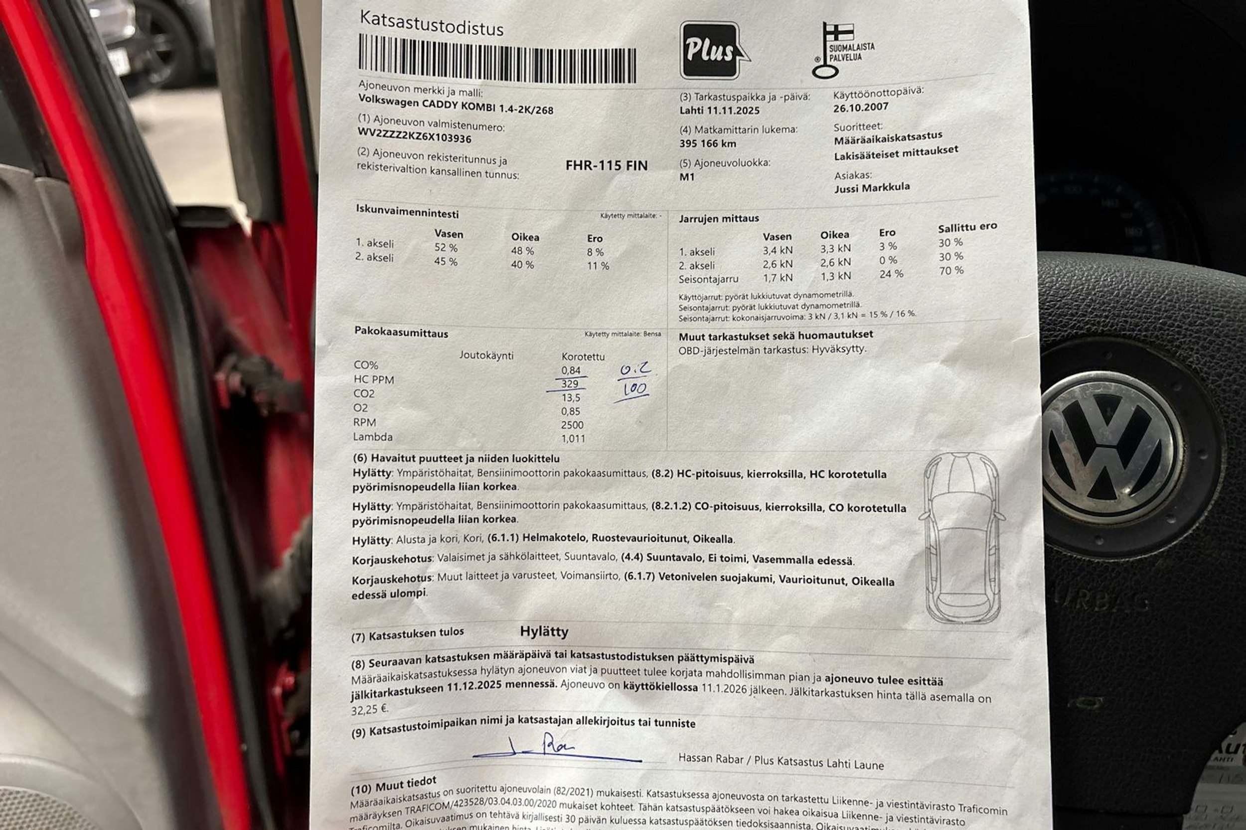 punainen Volkswagen Caddy 2007 kuva 22.