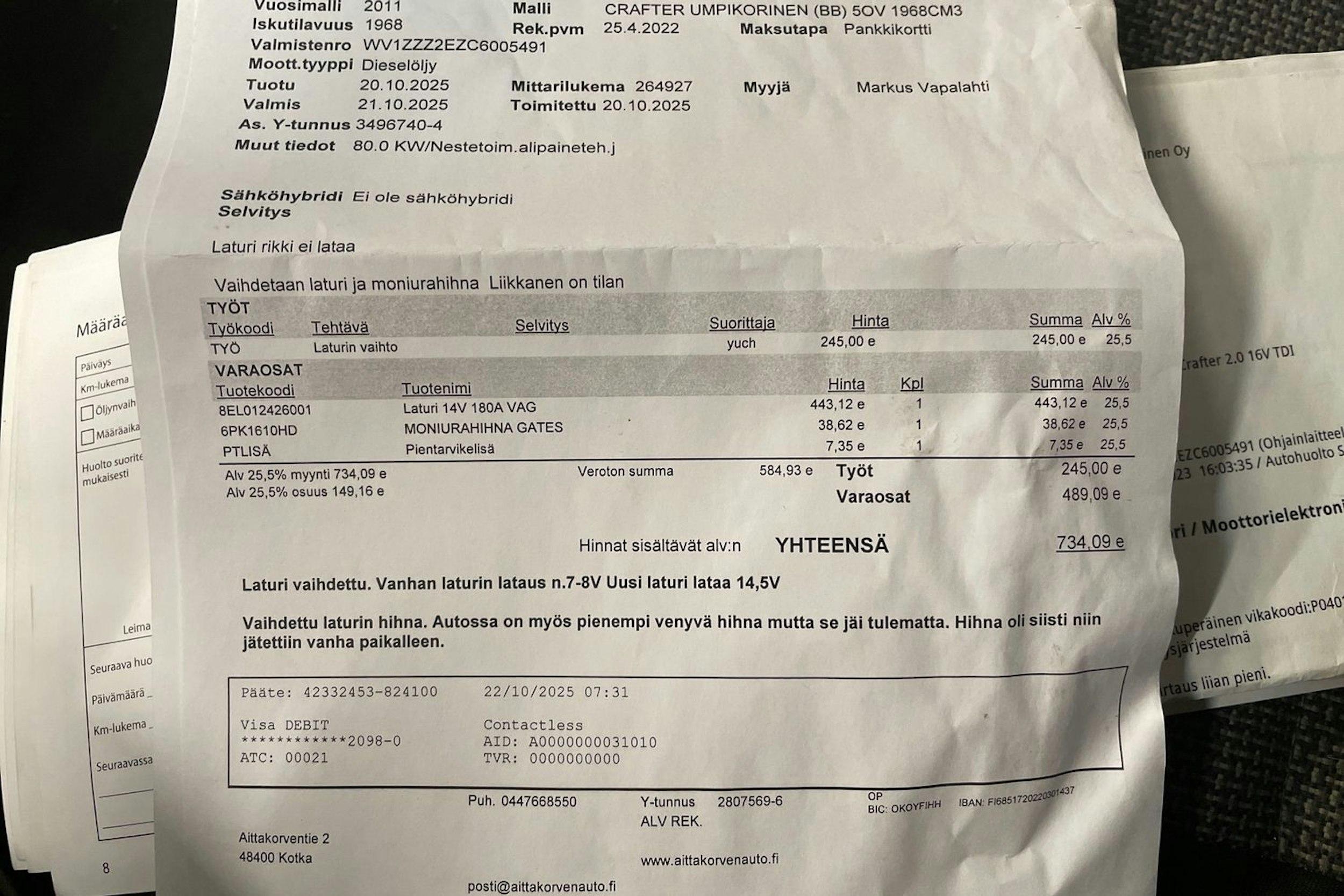 valkoinen Volkswagen Crafter 2011 kuva 18.