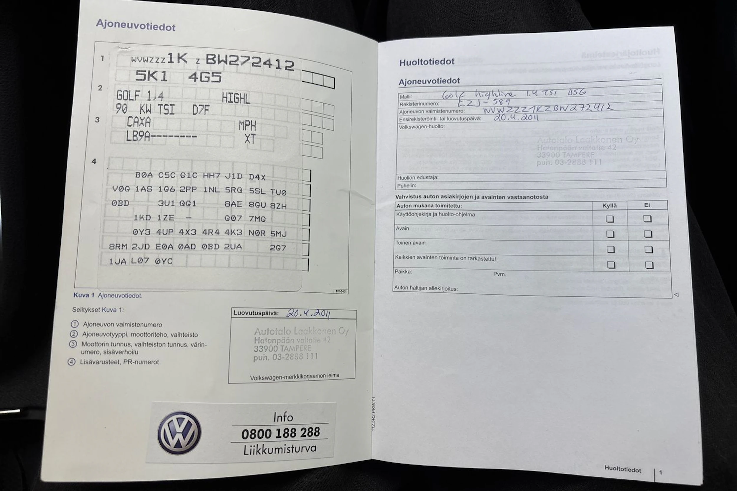Valkoinen Volkswagen GOLF 2011 kuva 25.