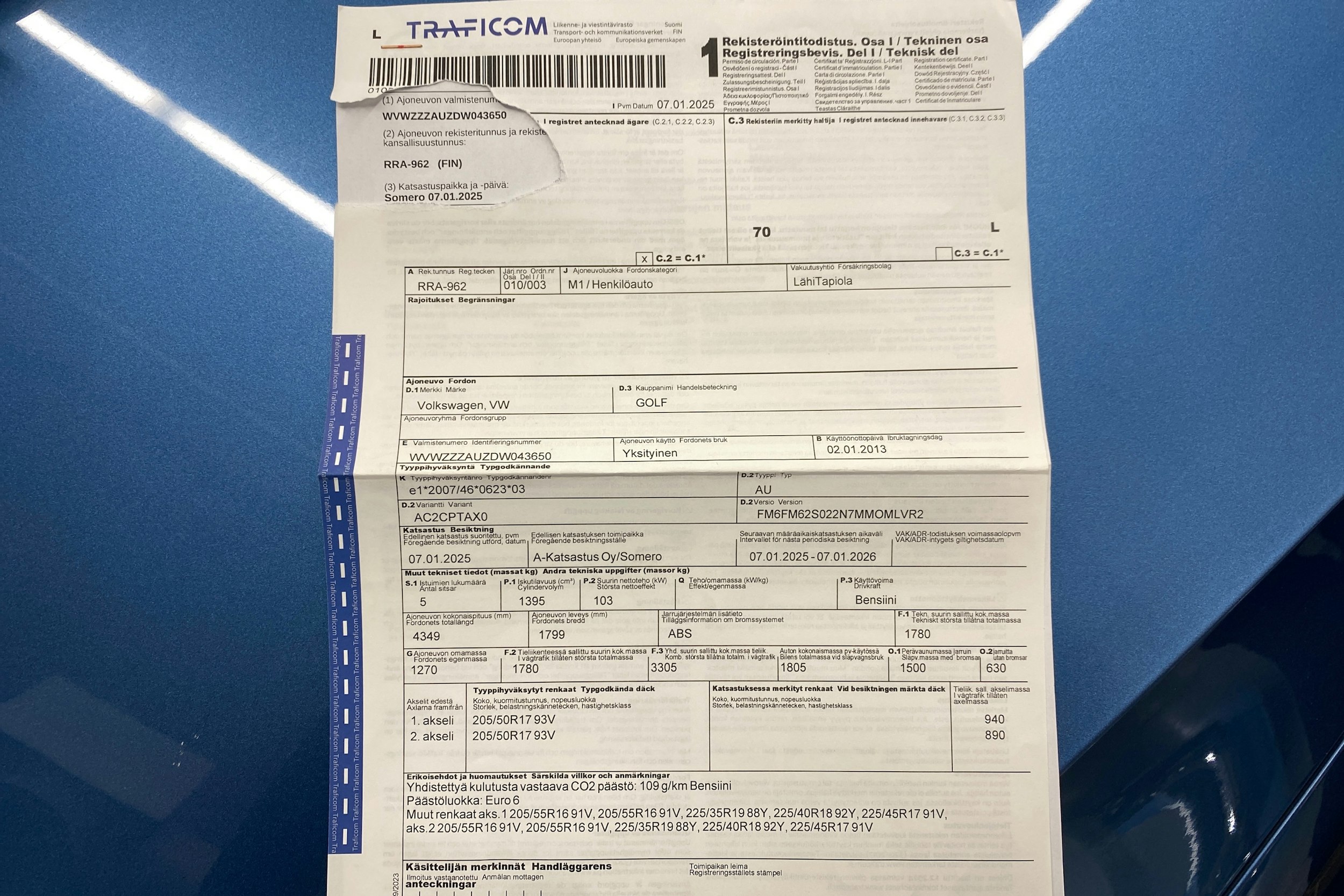 sininen Volkswagen Golf 2013 kuva 34.