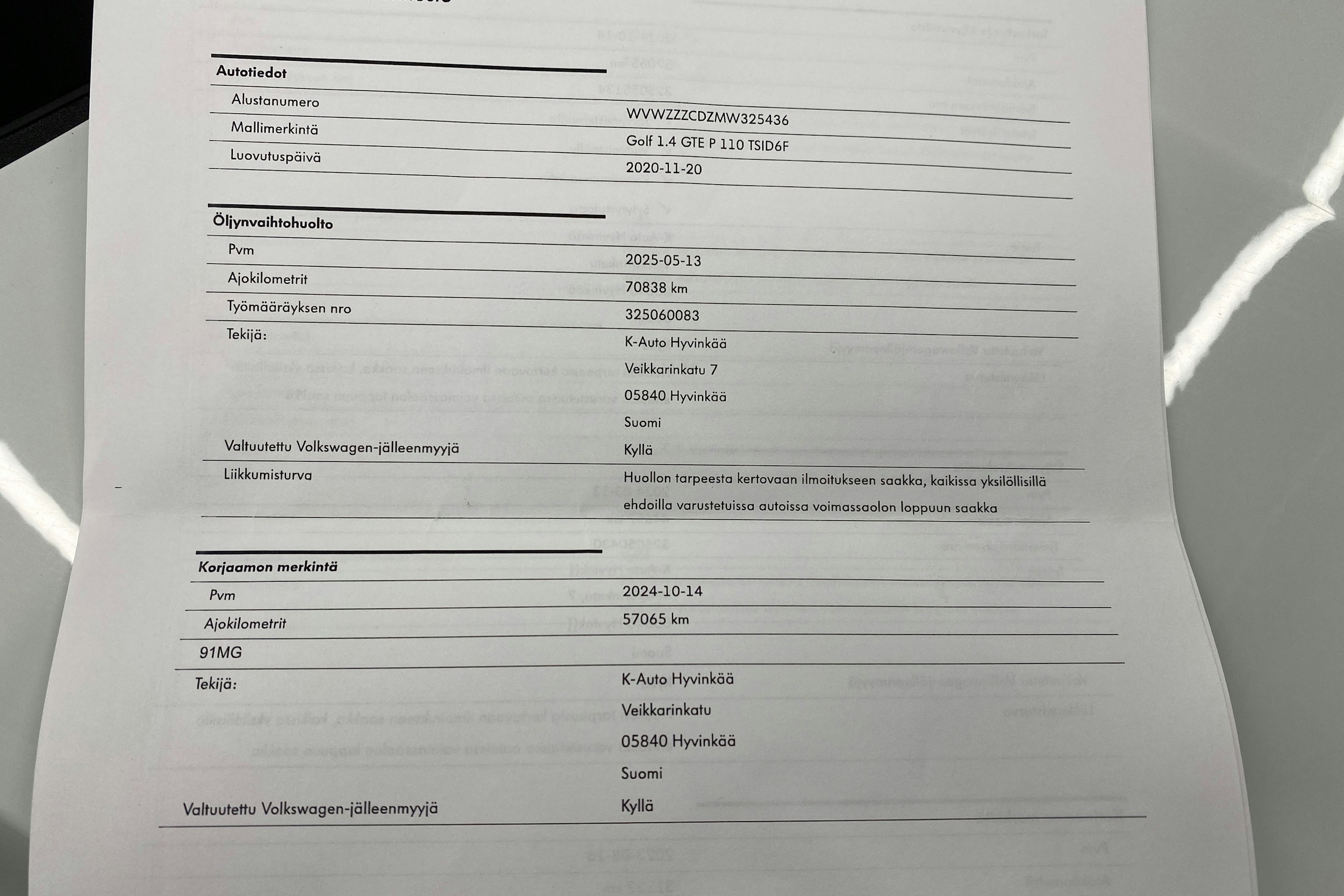 valkoinen Volkswagen Golf 2020 kuva 35.