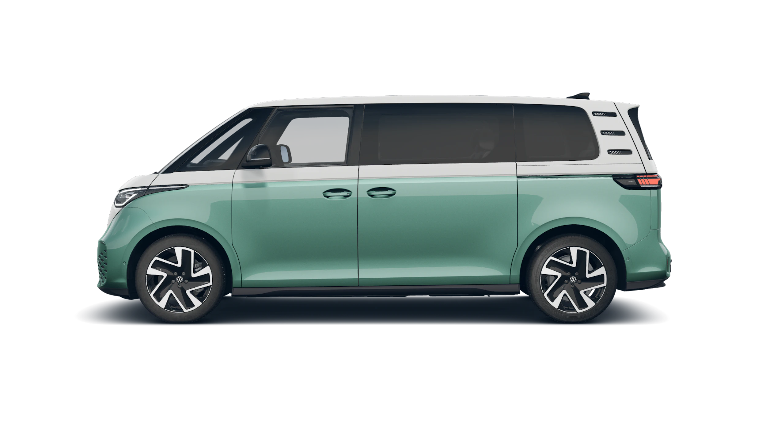 Candy White -valkoinen normaaliväri - Bay Leaf Green -vihreä metalliväri Volkswagen ID. Buzz 2027 kuva 4.