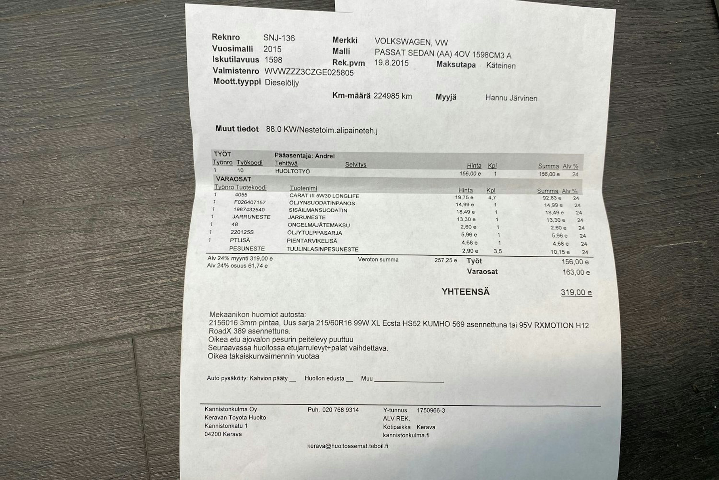 ruskea (beige) Volkswagen Passat 2015 kuva 17.