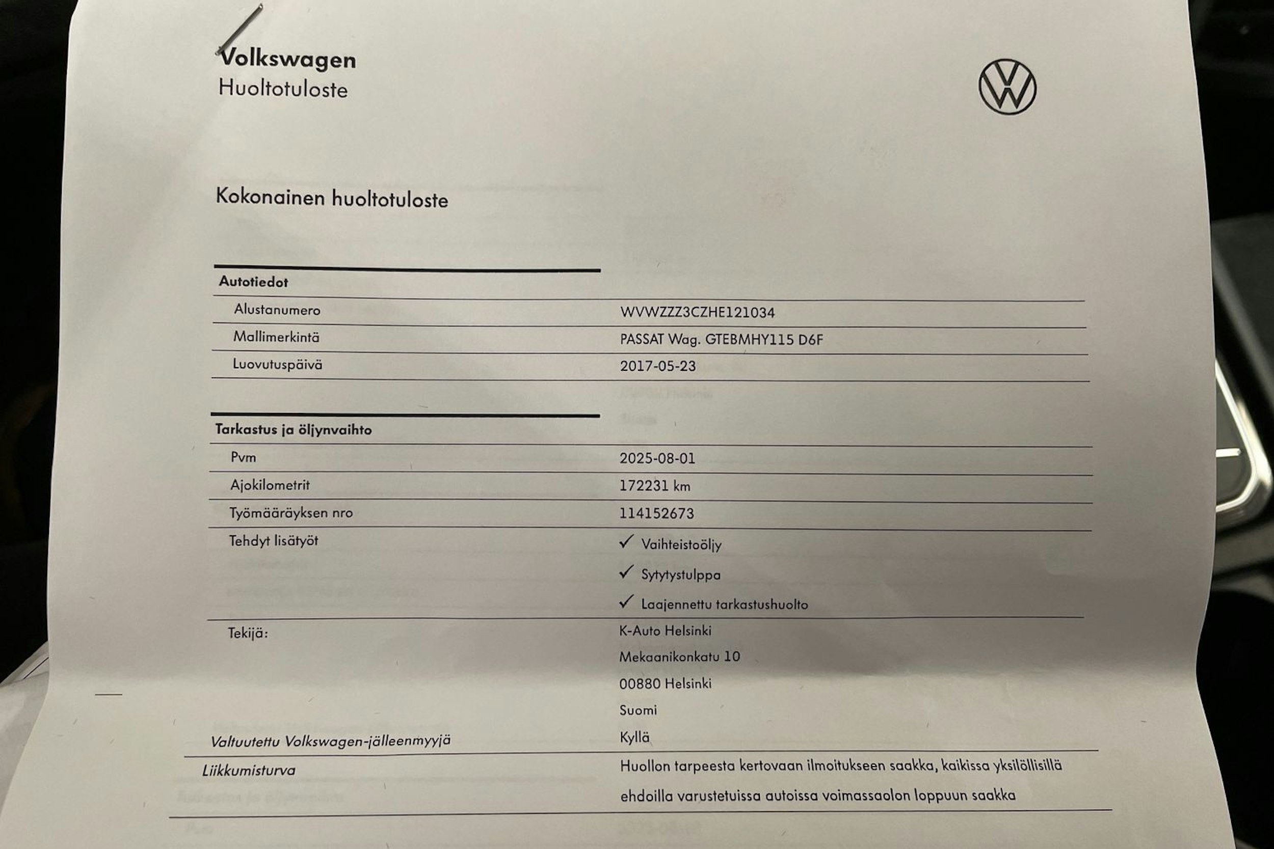 valkoinen Volkswagen Passat 2017 kuva 37.