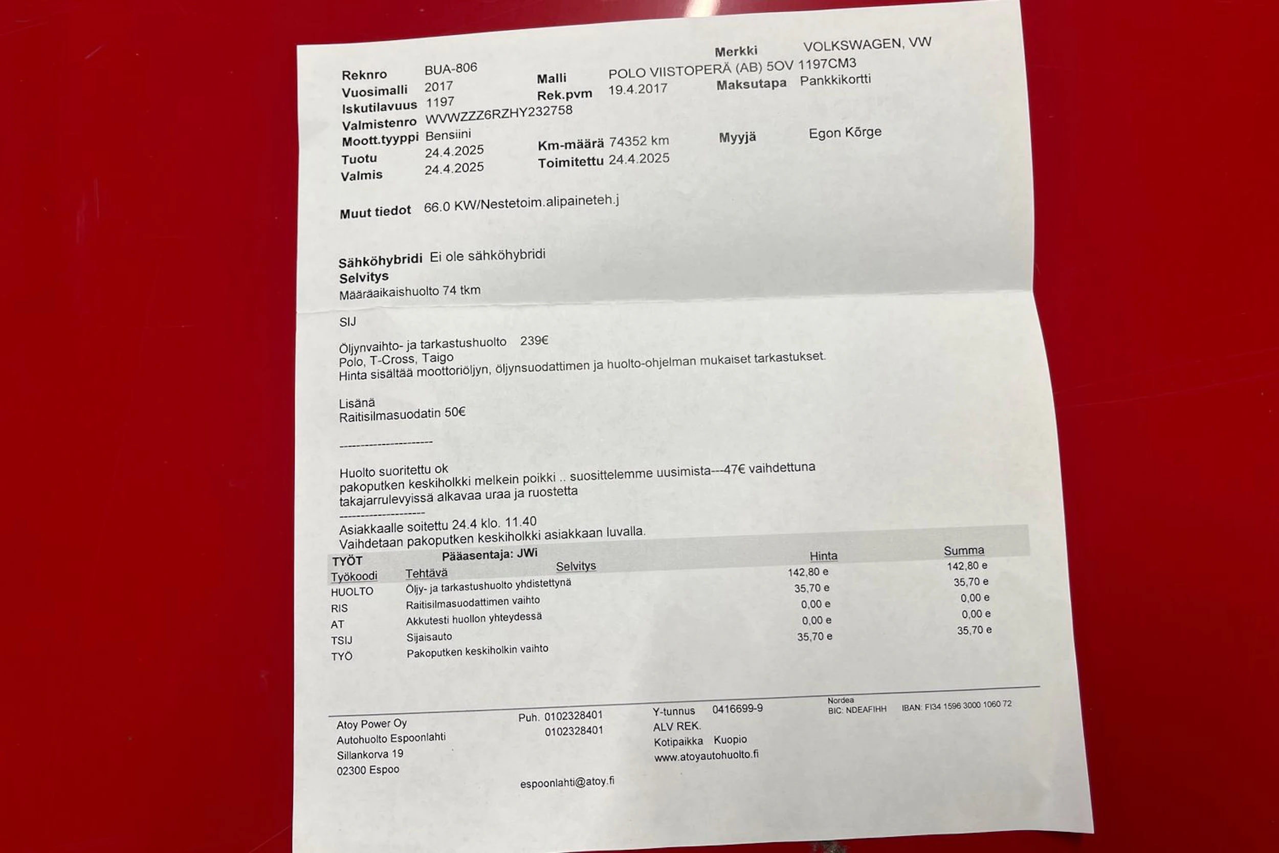 Punainen Volkswagen POLO 1998 kuva 24.