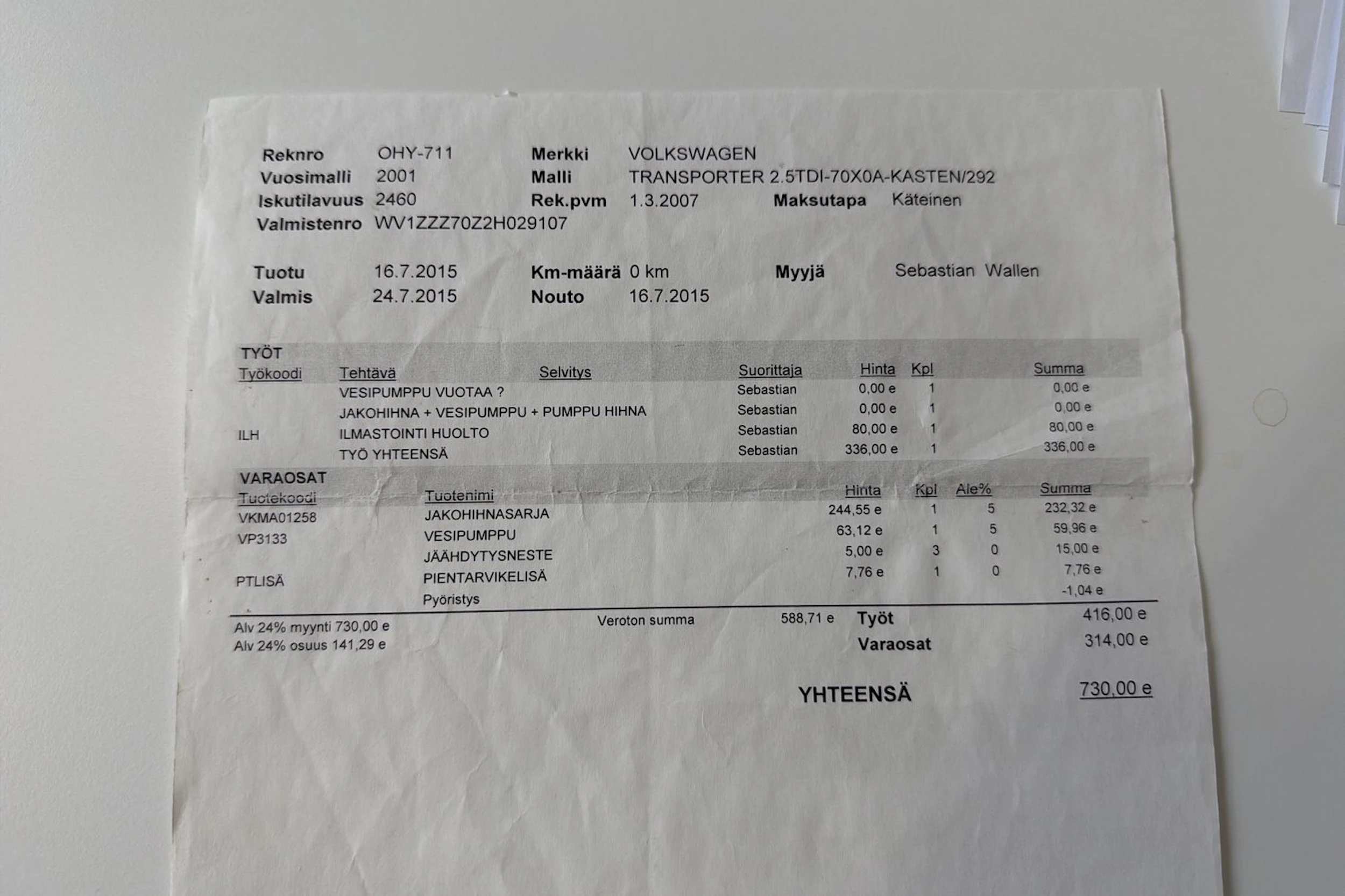 valkoinen Volkswagen Transporter 2001 kuva 31.