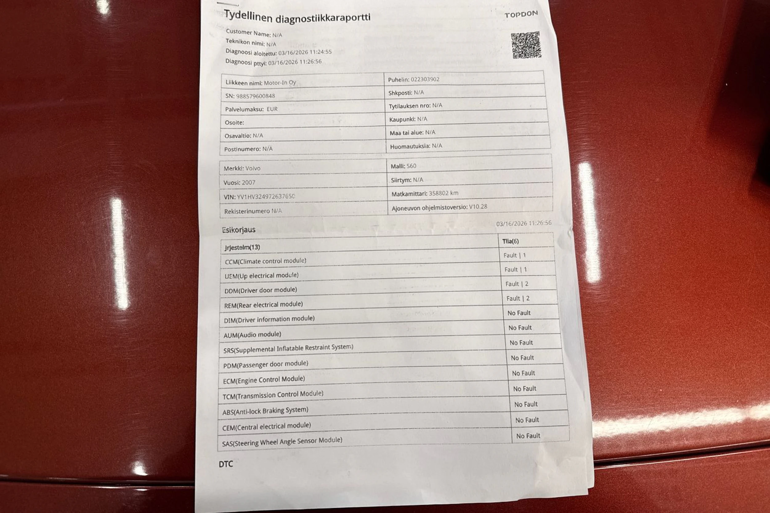 punainen Volvo S60 2007 kuva 35.