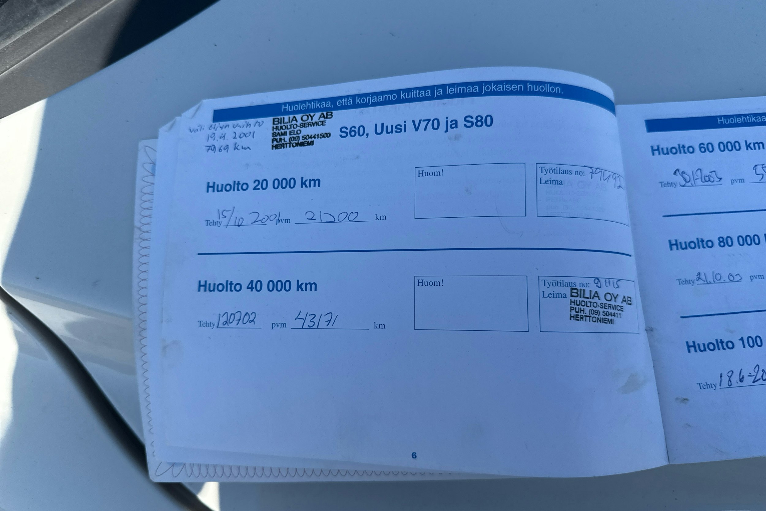 valkoinen Volvo S80 2000 kuva 20.
