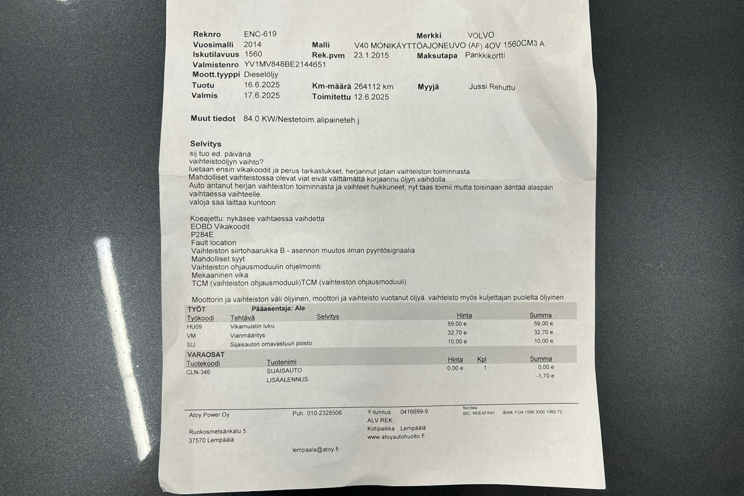 harmaa Volvo V40 2014 kuva 14.