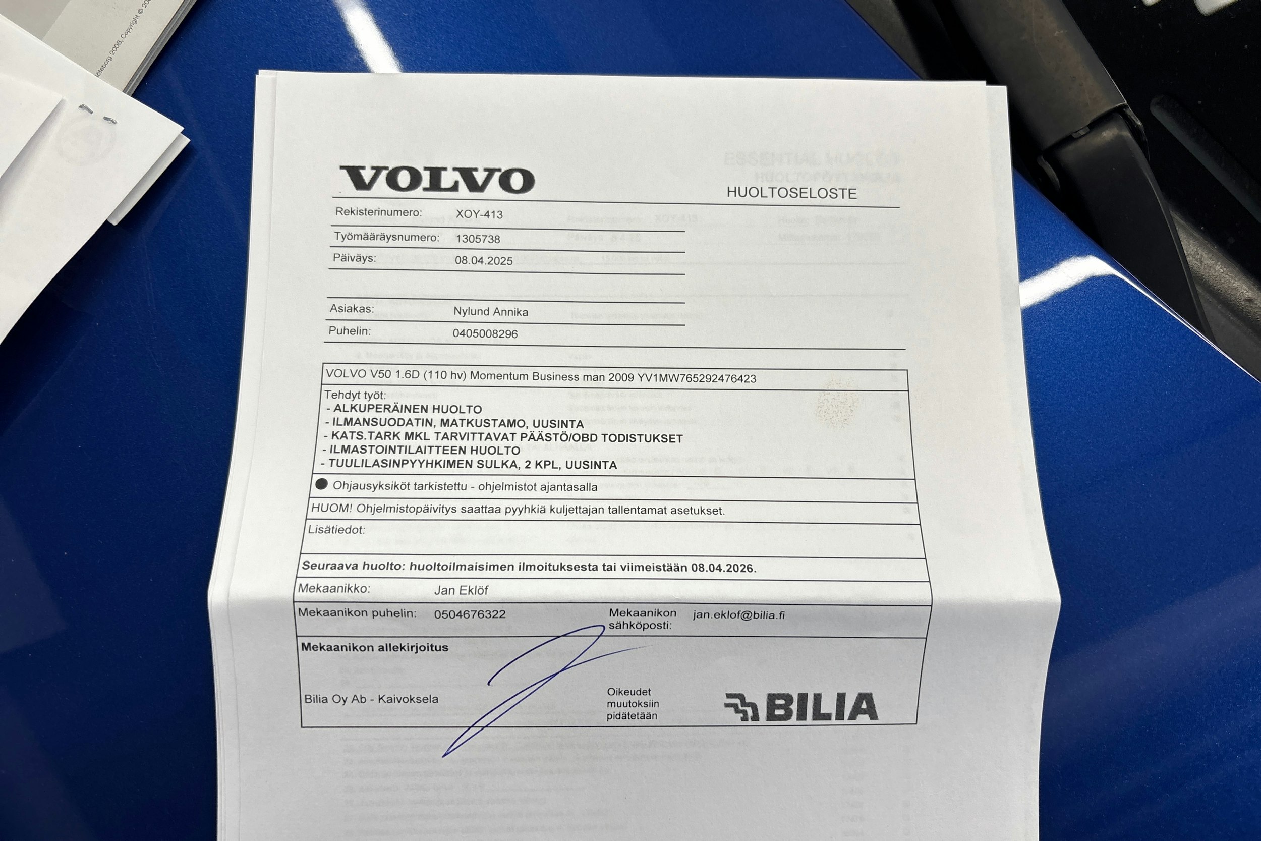 sininen Volvo V50 2008 kuva 24.