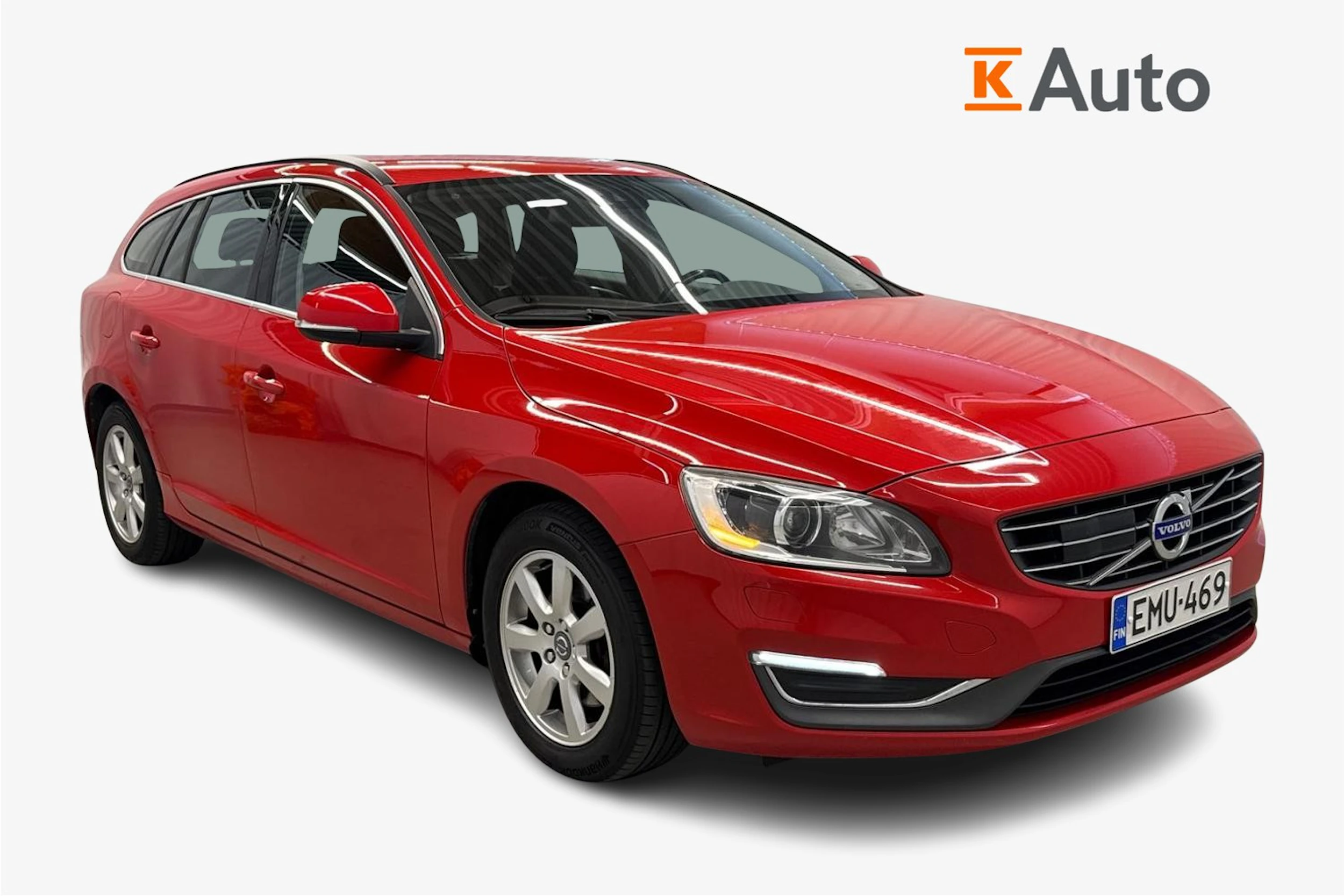 punainen Volvo V60 2014 kuva 1.