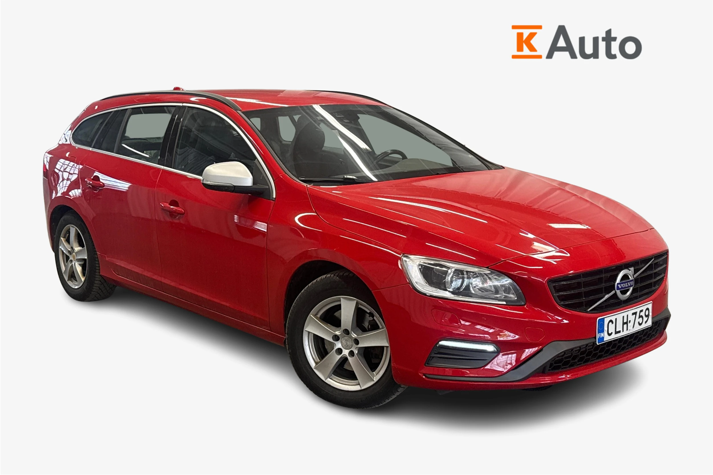 punainen Volvo V60 2018 kuva 1.