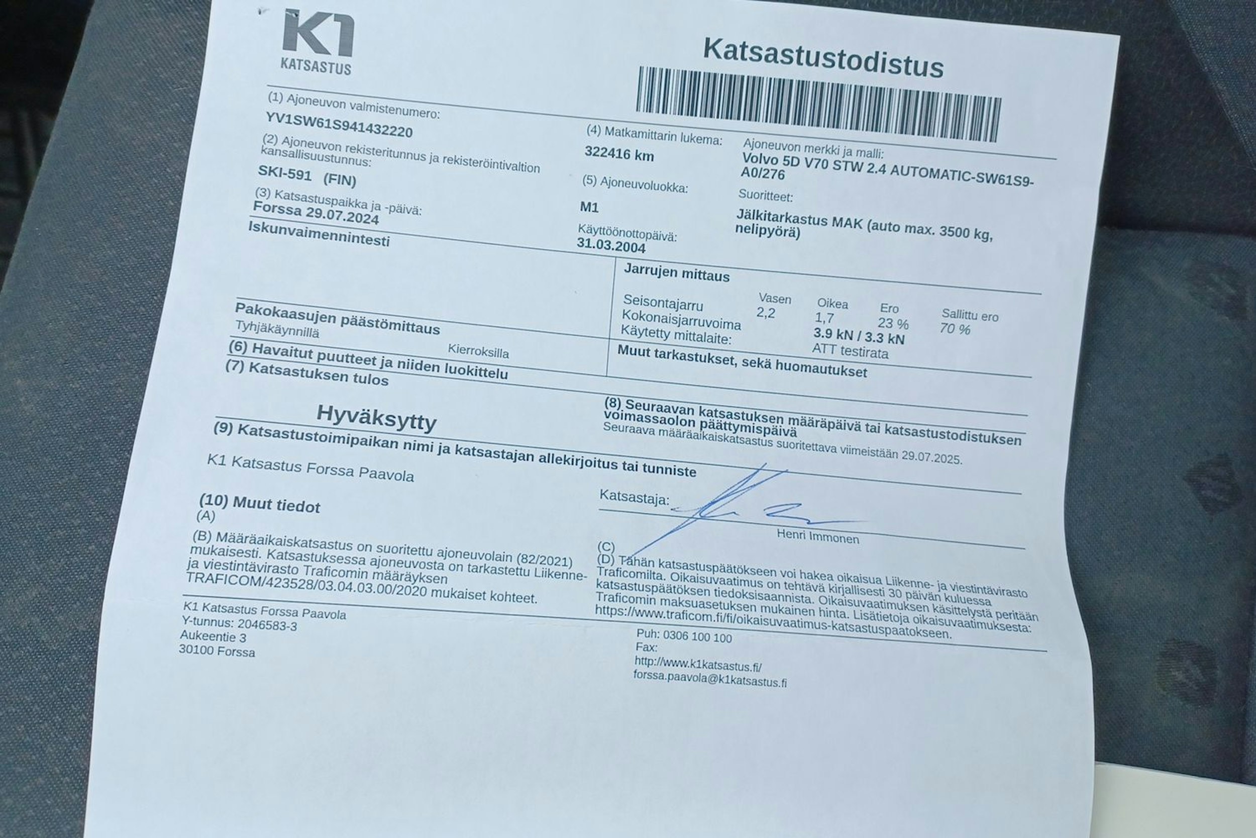 Hopea Volvo V70 2004 kuva 25.
