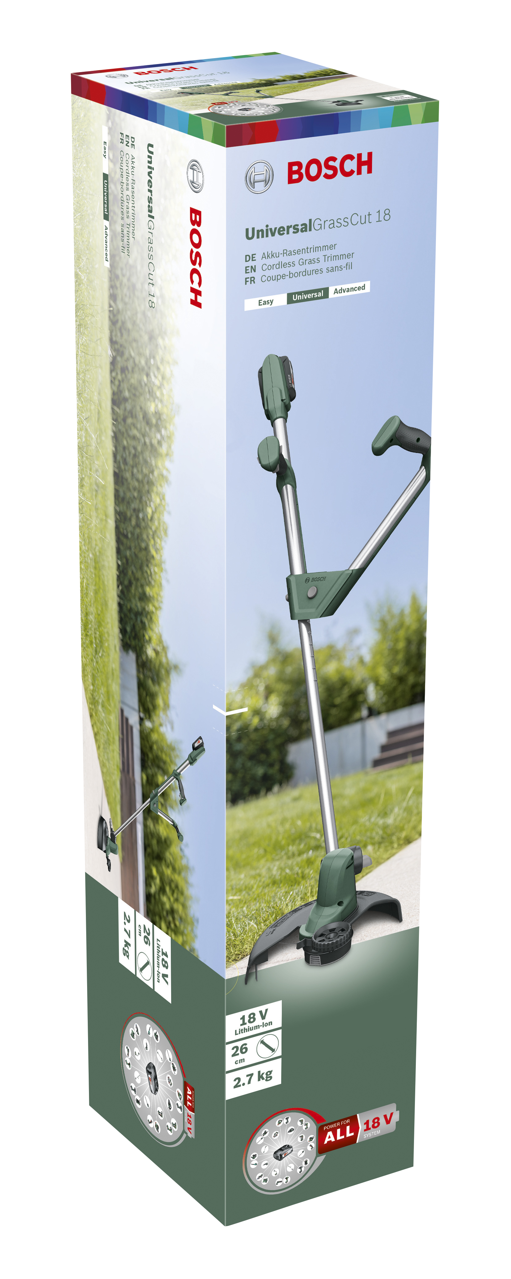 Akkutrimmeri Bosch Universal 18-260 1x2,0Ah