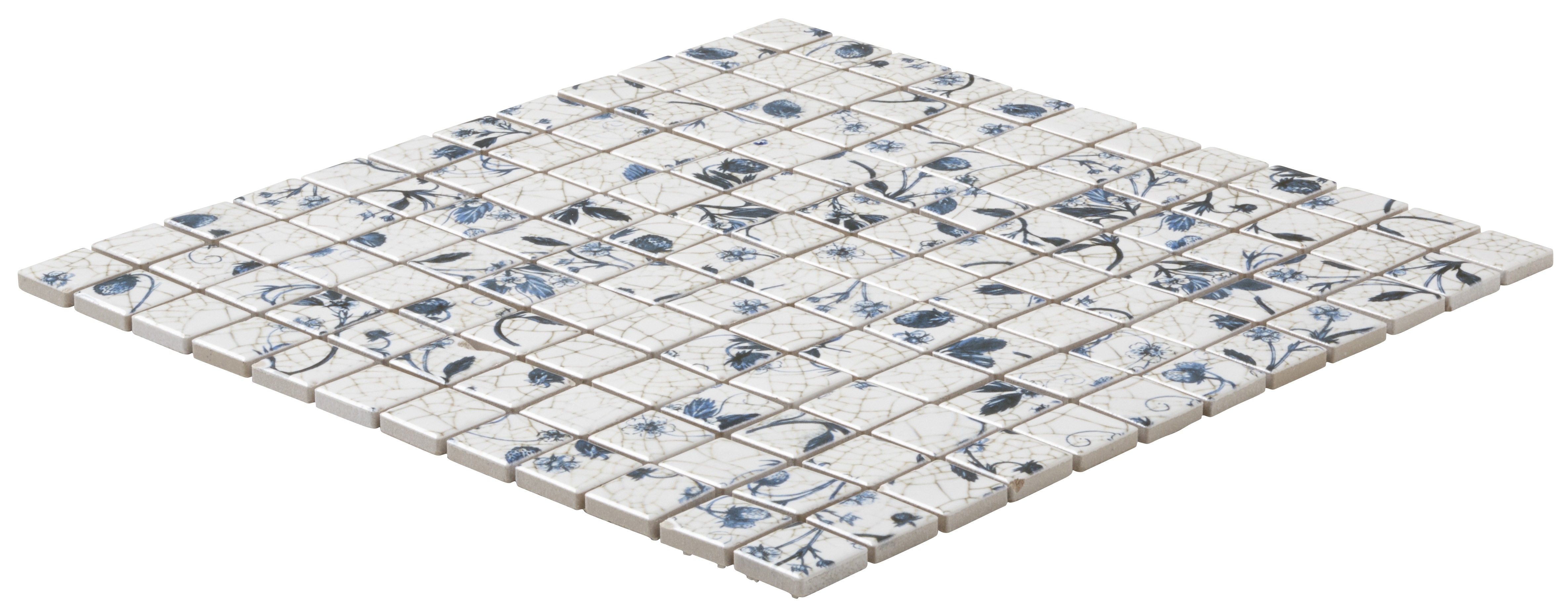 Mosaiikki Cello Mansikka 2,3x2,3/30x30 sinivalkoinen kiiltävä