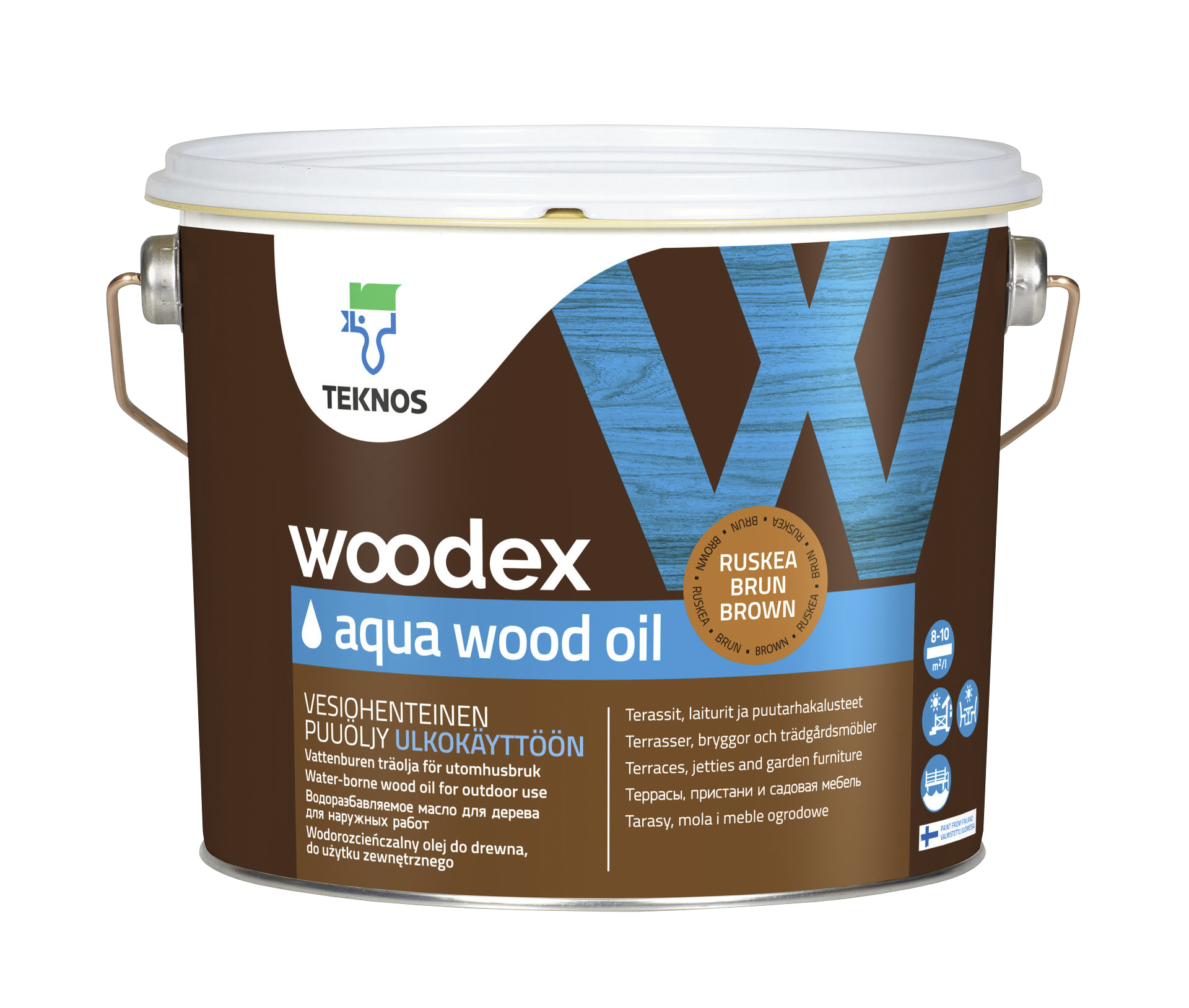 Woodex Aqua Wood Oil Ruskea Puu ljy 2 7l K Rauta