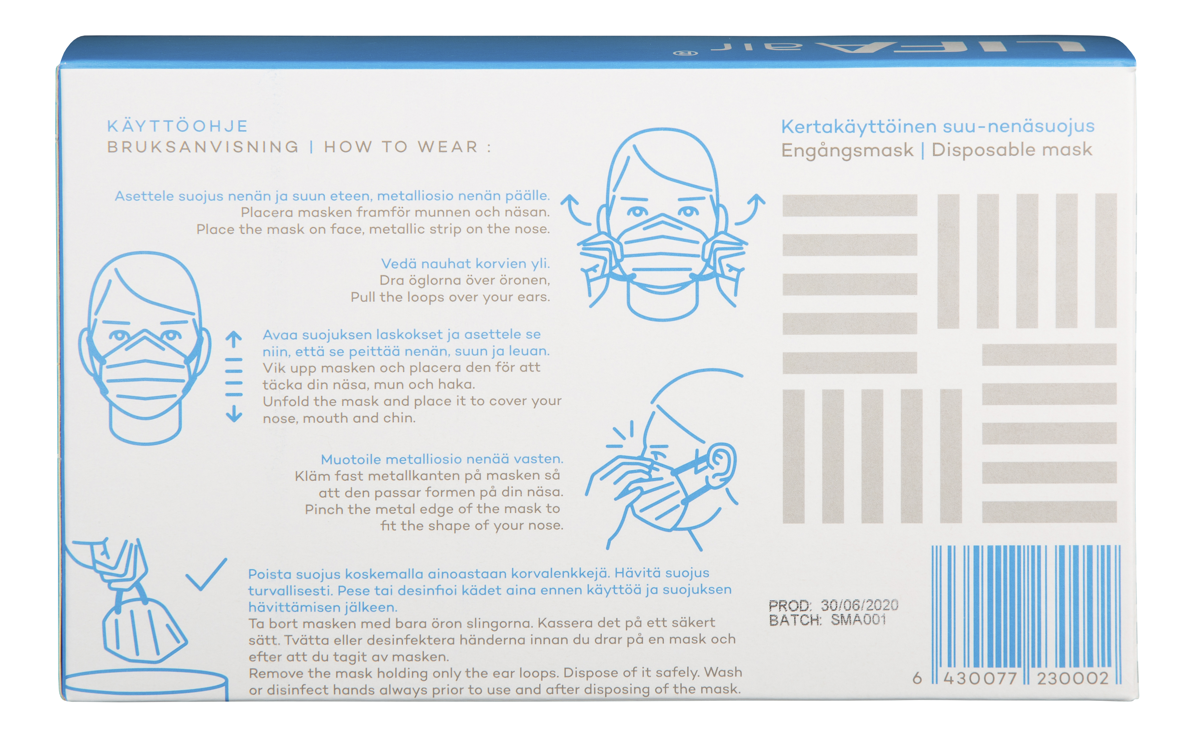 Suu-nenäsuoja Lifa Air 50kpl