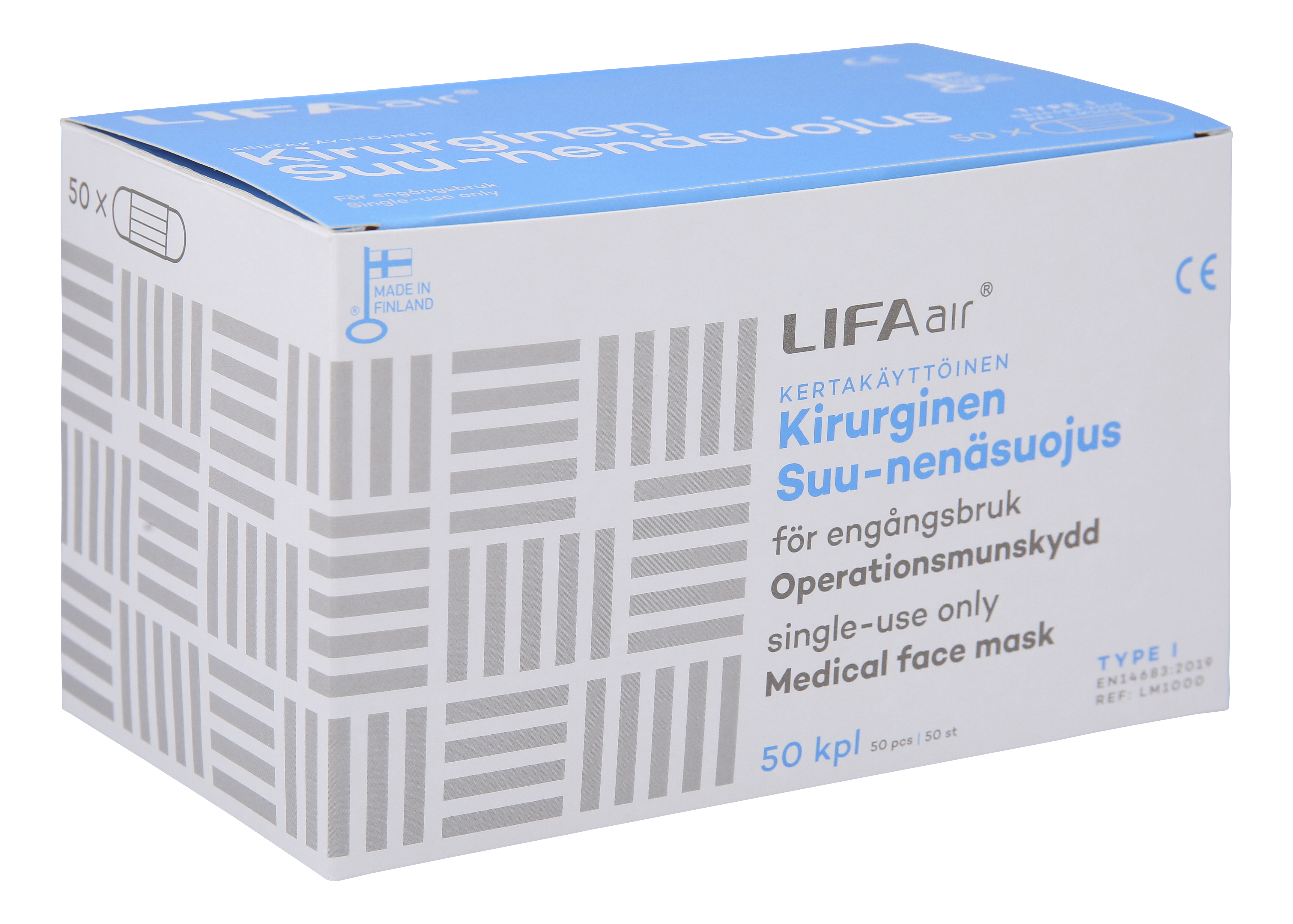 Kirurginen suu-nenäsuoja Lifa-Air Type I 50kpl