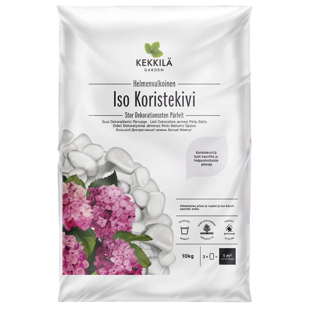 Koristekivi Kekkilä iso helmenvalkoinen 10kg