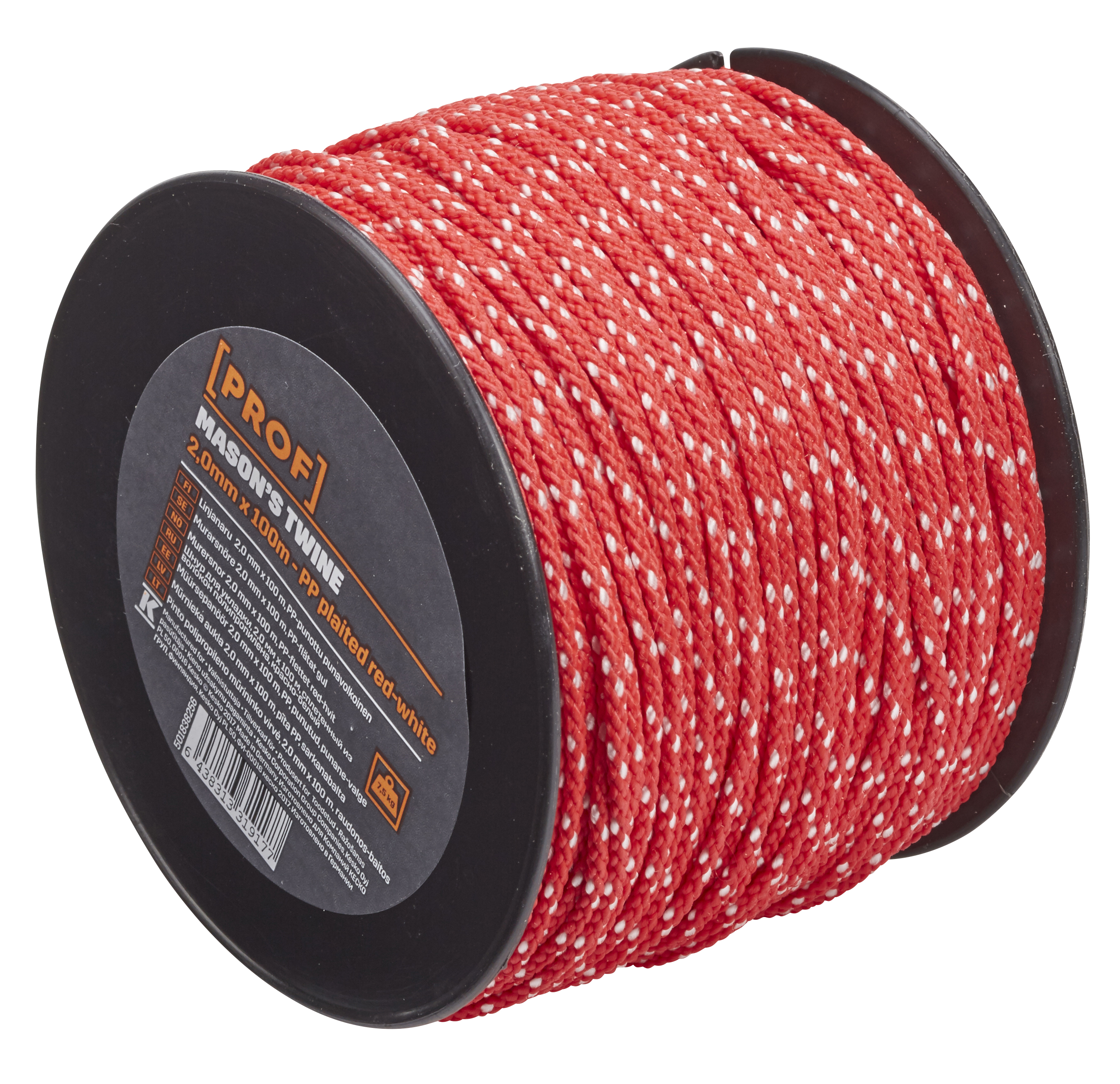 Snöre Prof För Linjering 2mmx100m Rödvit - K-Rauta